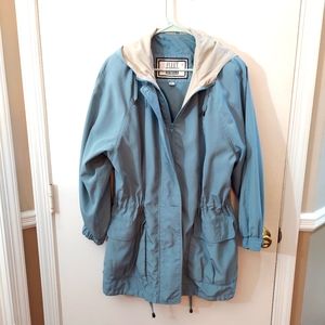 Women's Medium Fleet Street lightweight jacket. Teal/tan